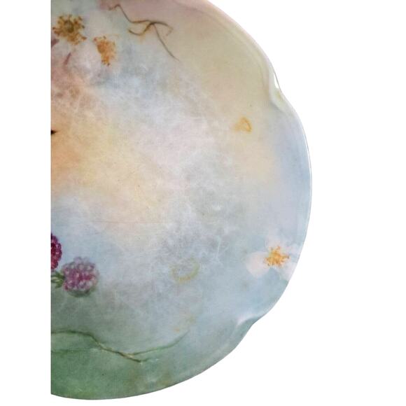 Antique J&C Louise Bavaria 1898-1923 Raspberry Black Berry Fruit Blossom Plate - Picture 5 of 12